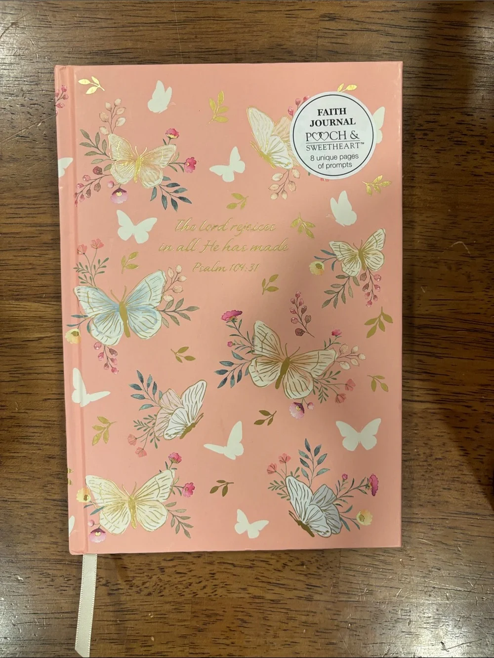 Faith Journal Hardcover Notebook - Pink Butterfly Design